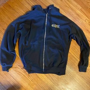 Blue hooded sweatshirt Quality Stone Veneer logo xxl